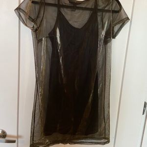 Sheer Dress with Black Slip